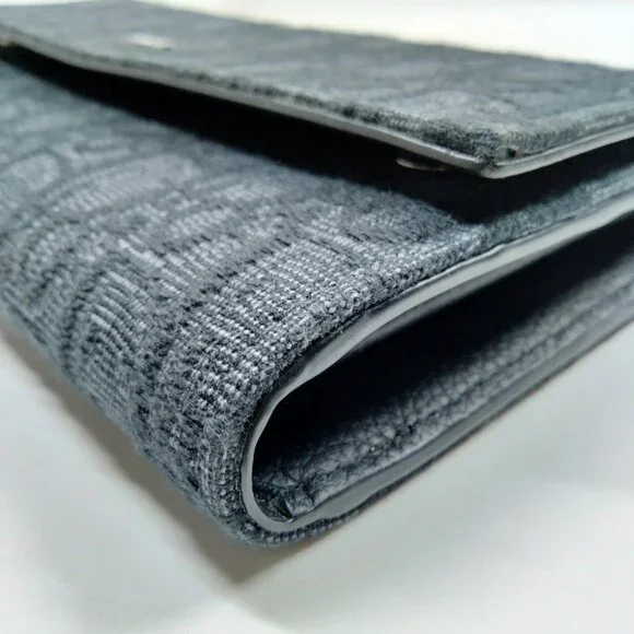 Authentic Christian Dior Long Wallet Black Canvas mn413-021526 - Picture 3 of 9